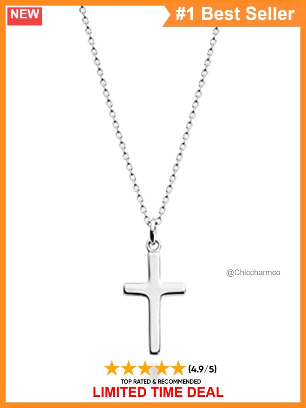 Italian 925 Sterling Silver Dainty Cross Necklace Women